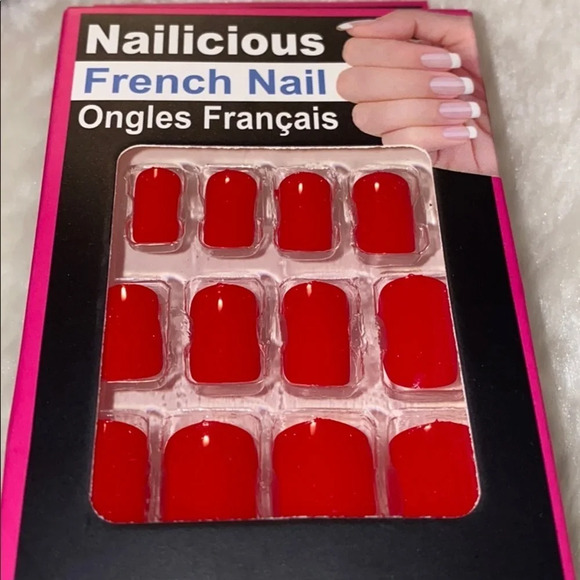 Nailicious Red French manicure faux nail - Picture 2 of 8